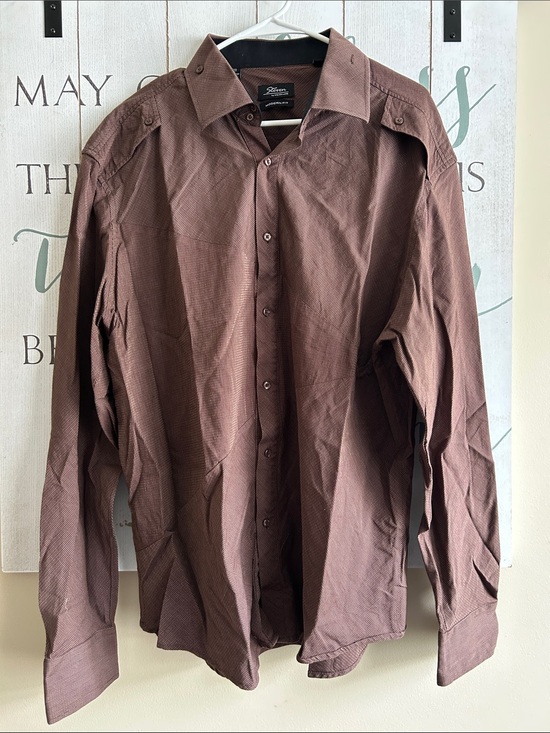 Steven by Steven Land Other - Steven by Steven Land Men's Brown Button-Up Dress Shirt, modern fit size 2XL